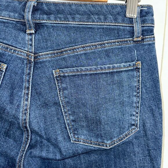 Talbots 6P Blue Flawless Five Pocket Crop Raw Fringe  Hem Denim Jeans - Picture 12 of 14